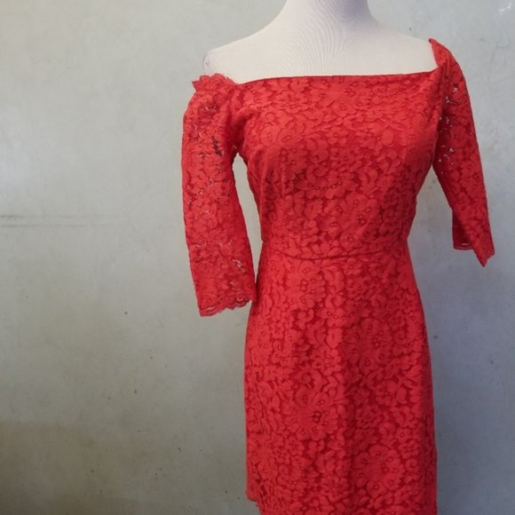 Marciano by Guess Red lace mini dress size 2 (S23) - Picture 6 of 6